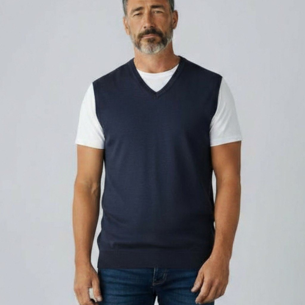 Mp Massimo Piombo Men's Xxl Sweater Vest Grey Extra Fine Merino Wool Preppy Nwt